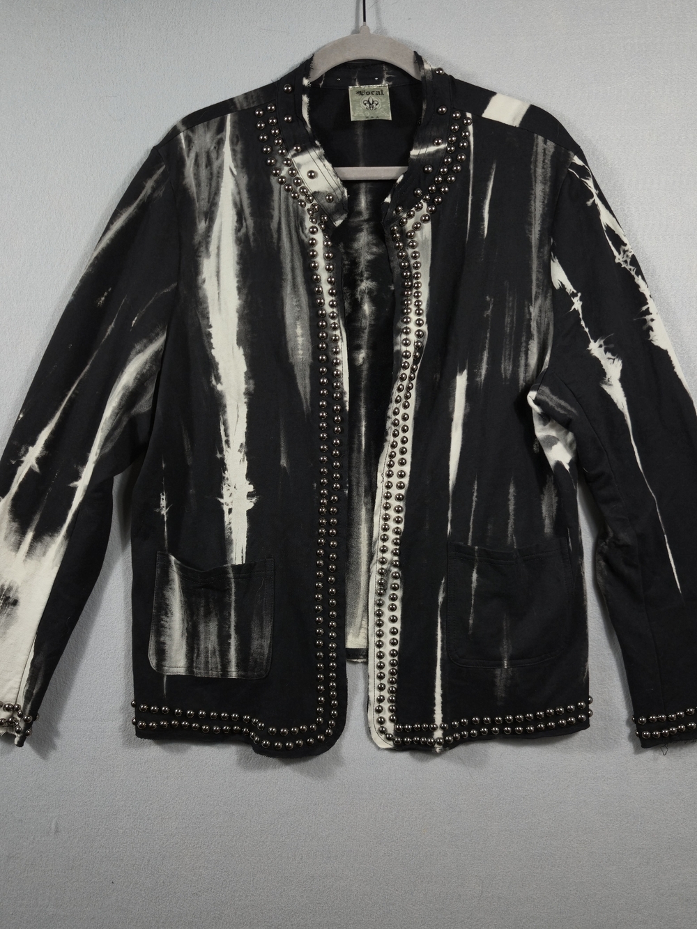 Vocal U.S.A. Studded Tie-Dye Open-Front Jacket - Size Large